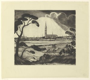 ヒルフェルスムとその周辺 ヒルフェルスム（原題） 作： Lodewijk Schelfhout (signed by artist)