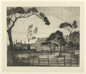 農場と牧草地のあるオランダの風景 Paysage Hollandais (原題) 作： Lodewijk Schelfhout (signed by artist)