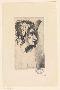 女性の頭 Tête de femme IV (原題) 作： Lodewijk Schelfhout (signed by artist)