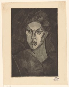 女性の頭 Tête de femme I (オブジェクトの原題) 作： Lodewijk Schelfhout (signed by artist)