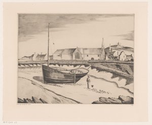 海岸の定住 La Baie de St. Pierre (原題) 作： Lodewijk Schelfhout (signed by artist)