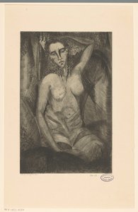 座っている女性 ファム・アッセ（原題） 作： Lodewijk Schelfhout (signed by artist)