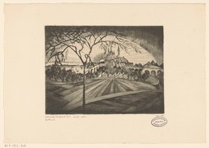 日没 Coucher de soleil (オブジェクトの原題) 作： Lodewijk Schelfhout (signed by artist)