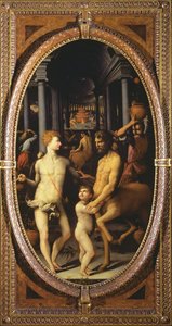 アポロとカイロン、1572年（スレート） 作： Lodovico Buti