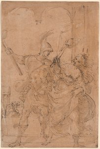 ペルセポリスに火を放つアレキサンダーとタイス 作： Lodovico Carracci