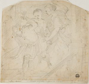 男を追いかける二人の女 作： Lodovico Carracci