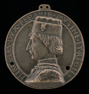 エルコーレ1世エステ、1431-1505、フェラーラ、モデナ、レッジョ公爵 1471年（裏面）、1472年 作： Lodovico Corradini