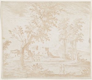 廃墟のある風景 作： Lodovico Mattioli (attributed to)
