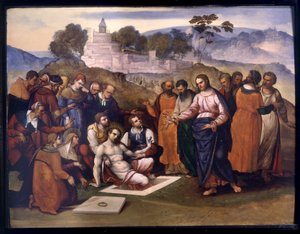 ラザロの育成 作： Lodovico Mazzolino