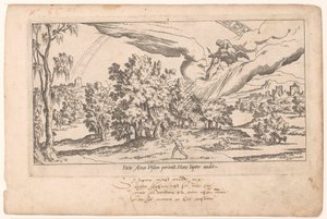 カリストは木星によって星空に吸収されます Le Fable de Calisto (シリーズタイトル) カリストの神話（シリーズタイトル） 作： Léon Davent (attributed to)