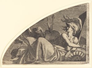 トロフィーに座るベローナ 作： Léon Davent after Francesco Primaticcio