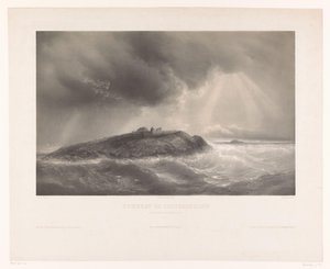 グラフ ヴァン フランソワ ルネ ド シャトーブリアン シャトーブリアンの墓 (Ilot du Grand Bey, Rade de St. Malo) (オブジェクトのタイトル) 作： Léon Jean Baptiste Sabatier