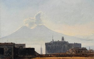 ヴェスヴィオ火山とナポリの眺め 作： レオポール・ロバート