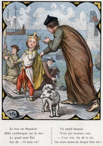 ロレンツ・フローリッヒ（1820-1908）による流行歌「善きダゴベルト王」の挿絵。エディションJ.Hetzel.Around 1880。