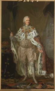 Adolphe Frederic de Suede - Pasch, Lorenz, the Younger (1733-1805)によるスウェーデン王Adolph Frederick (1710-1771)の肖像。キャンバスに油彩。寸法：237x143 cm。ストックホルム国立博物館 作： Lorens the Younger Pasch