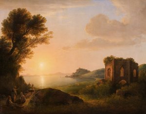 夕暮れの白江湾 作： Lorenz Adolf Schönberger
