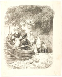 ボートに乗った4人の子供 作： Lorenz Frølich