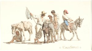 イタリア人はロバに乗る 作： Lorenz Frølich