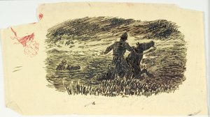 海から駆け上がる二人の騎手 作： Lorenz Frølich