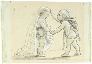 2 人の子供とのビネット 作： Lorenz Frølich