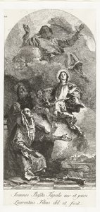 聖ヨアヒムとアンナと父なる神と処女 マリアと父なる神と聖アンナとヨアヒム 作： Lorenzo Baldissera Tiepolo
