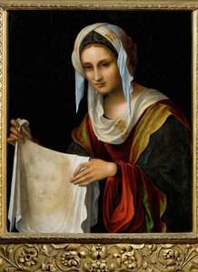 聖ヴェロニカ、15世紀後半、木に描かれた絵 作： Lorenzo Costa