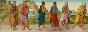 カタファルクの奇跡（パネルA）、1500年から1506年頃（パネル上のテンペラ） 作： Lorenzo Costa