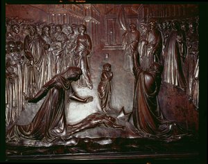 聖ゼノビウス神殿、死んだ子の詳細、1432-42年97641年のブロンズの詳細 作： Lorenzo Ghiberti