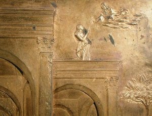ヤコブとエサウの物語」（洗礼堂東扉のオリジナルパネルの細部 作： Lorenzo Ghiberti