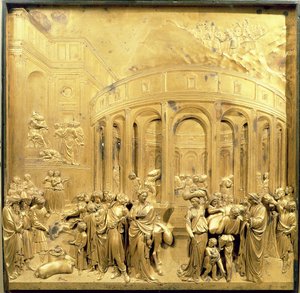 洗礼堂の東の扉のオリジナルパネル、ジョセフの物語、1425-52（金銅）（復元後） 作： Lorenzo Ghiberti