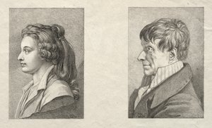 女性と男性の横顔の肖像画。 作： Lorenzo II Quaglio