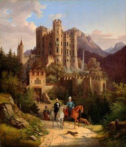 ホーエンシュヴァンガウで馬に乗るマクシミリアン皇太子、1838～1839年。 作： Lorenzo II Quaglio