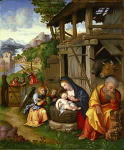 ""Nativite"" Peinture de Lorenzo Leonbruno (1480-1537) vers 1515 国立西洋美術館、東京 作： Lorenzo Leonbruno