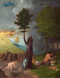 美徳と悪徳のアレゴリー（1505年）。 作： Lorenzo Lotto