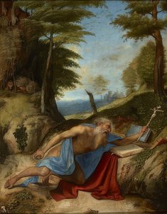 悔い改めた聖ジェローム。 1513年頃 作： Lorenzo Lotto