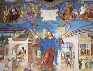 イエス・キリスト、「聖バルバラの殉教」の詳細、「聖バルバラの物語」より 作： Lorenzo Lotto