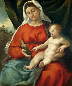 マドンナと子供 作： Lorenzo Lotto