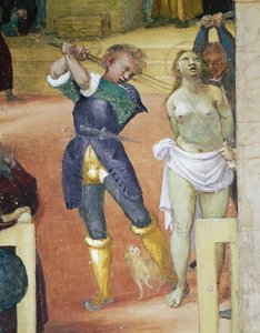 聖バーバラの殉教、「聖バーバラの物語」の詳細 作： Lorenzo Lotto