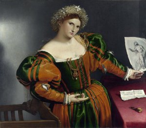 ルクレツィアとしてのヴェネツィア人の肖像 作： Lorenzo Lotto