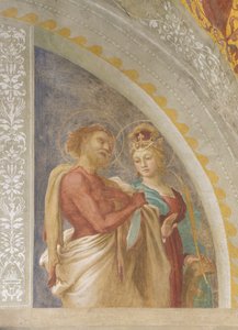 アレクサンドリアの聖カタリナと聖バーソロミュー、1525年 作： Lorenzo Lotto