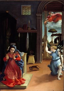 受胎告知 作： Lorenzo Lotto