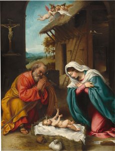 降誕 作： Lorenzo Lotto