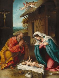 1523年の「The Nativity」。 作： Lorenzo Lotto