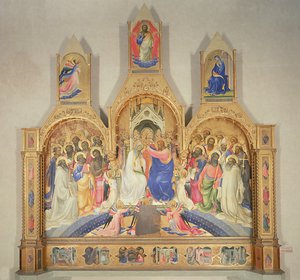 聖母の戴冠式、1414年（木、金の背景にテンペラ） 作： Lorenzo Monaco