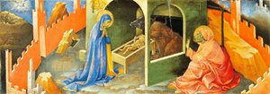 イエスの降誕、プレデラのセクション、ロレンツォ・モナコ作（1370年～1425年頃）、パネルに油彩 作： Lorenzo Monaco