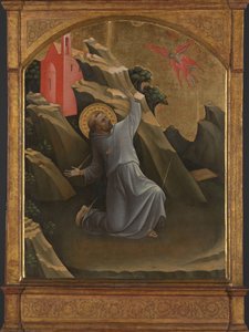 聖痕を受ける聖フランチェスコ アッシジの聖フランチェスコの汚名 作： Lorenzo Monaco