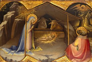 キリスト降誕、1406-10（木のテンペラ、金の地） 作： Lorenzo Monaco