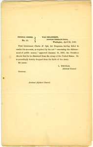 General Orders, No.11, War Department, Adjutant General