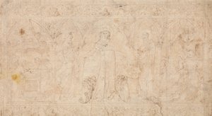 アンテペンディウムのデザイン: 洗礼者聖ヨハネと聖母ミゼリコルディア...、1370年頃。 作： Lorenzo Veneziano.