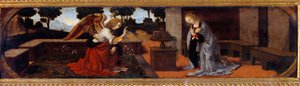 受胎告知 ロレンツォ・ディ・クレディ（1458-1537）の絵画 15世紀 日0.16x0.6m